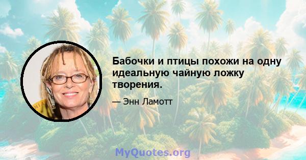 Бабочки и птицы похожи на одну идеальную чайную ложку творения.