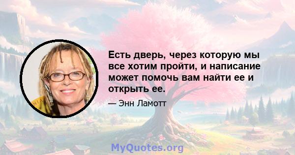 Есть дверь, через которую мы все хотим пройти, и написание может помочь вам найти ее и открыть ее.