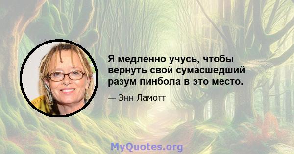 Я медленно учусь, чтобы вернуть свой сумасшедший разум пинбола в это место.