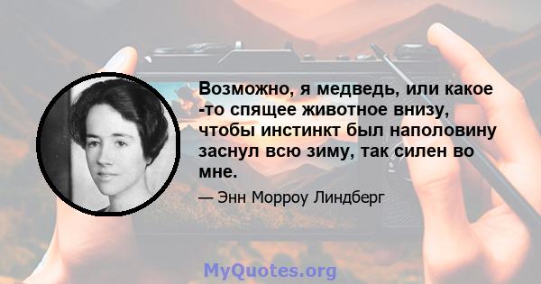 Возможно, я медведь, или какое -то спящее животное внизу, чтобы инстинкт был наполовину заснул всю зиму, так силен во мне.