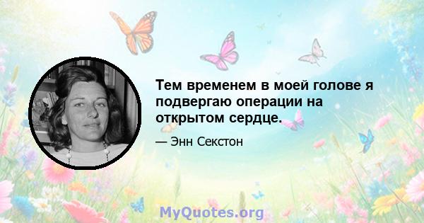 Тем временем в моей голове я подвергаю операции на открытом сердце.