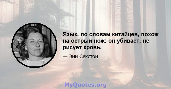 Язык, по словам китайцев, похож на острый нож: он убивает, не рисует кровь.