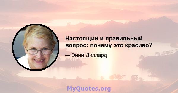 Настоящий и правильный вопрос: почему это красиво?