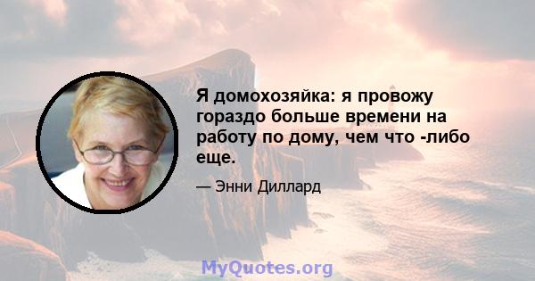 Я домохозяйка: я провожу гораздо больше времени на работу по дому, чем что -либо еще.