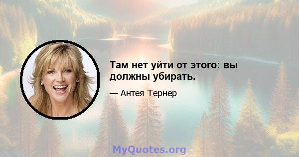 Там нет уйти от этого: вы должны убирать.