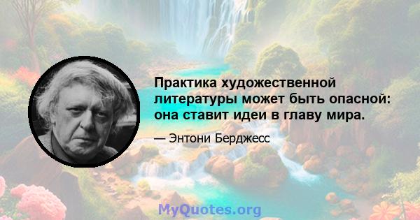 Практика художественной литературы может быть опасной: она ставит идеи в главу мира.