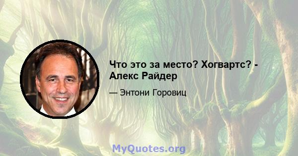 Что это за место? Хогвартс? - Алекс Райдер