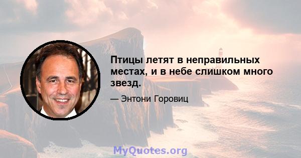 Птицы летят в неправильных местах, и в небе слишком много звезд.