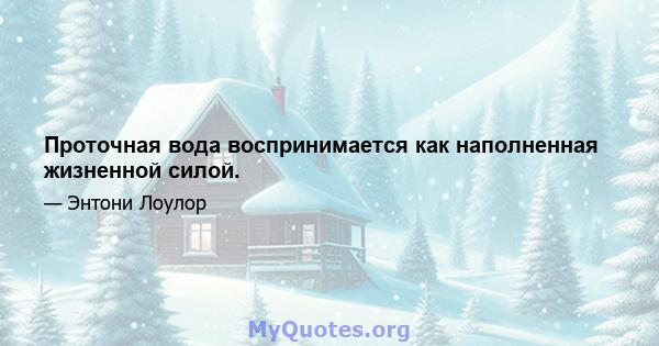 Проточная вода воспринимается как наполненная жизненной силой.