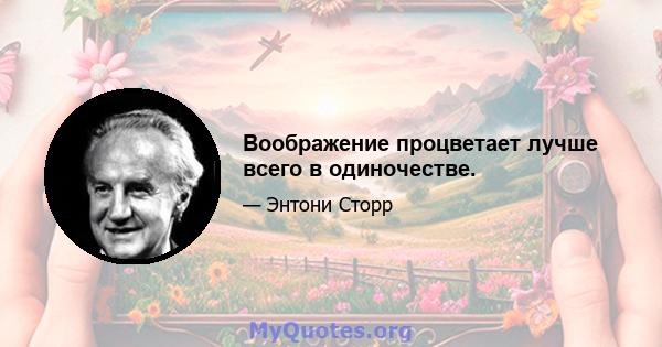 Воображение процветает лучше всего в одиночестве.