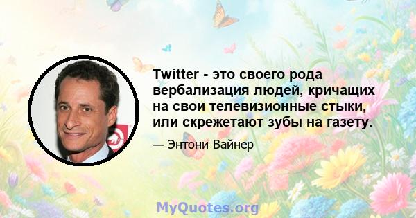 Twitter - это своего рода вербализация людей, кричащих на свои телевизионные стыки, или скрежетают зубы на газету.