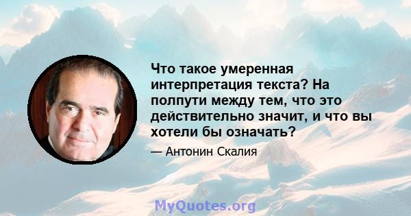 Что такое умеренная интерпретация текста? На полпути между тем, что это действительно значит, и что вы хотели бы означать?