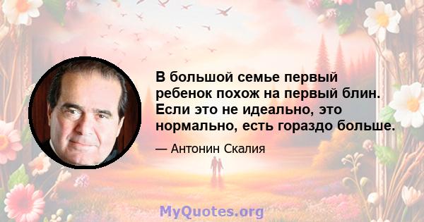 В большой семье первый ребенок похож на первый блин. Если это не идеально, это нормально, есть гораздо больше.