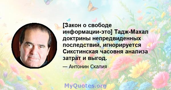 [Закон о свободе информации-это] Тадж-Махал доктрины непредвиденных последствий, игнорируется Сикстинская часовня анализа затрат и выгод.