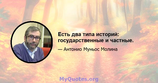 Есть два типа историй: государственные и частные.