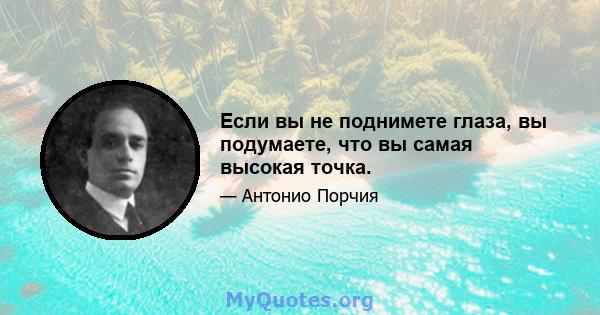 Если вы не поднимете глаза, вы подумаете, что вы самая высокая точка.