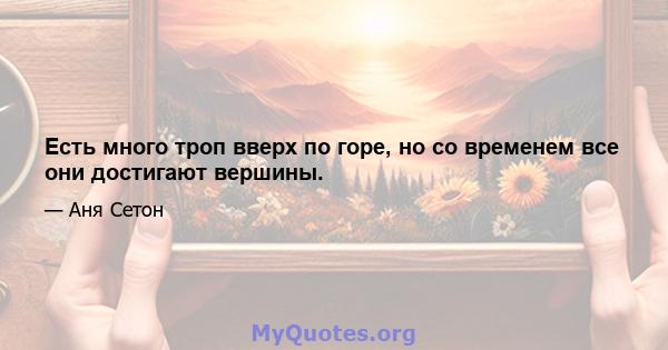 Есть много троп вверх по горе, но со временем все они достигают вершины.