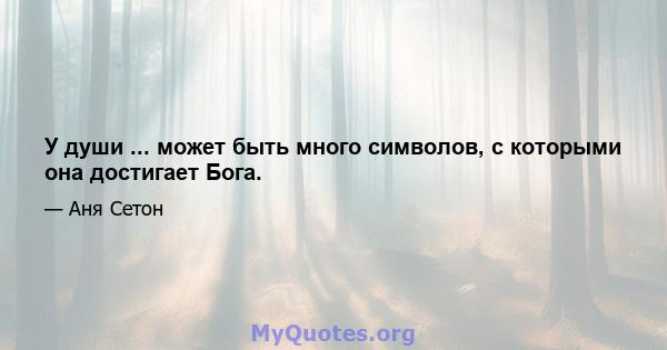 У души ... может быть много символов, с которыми она достигает Бога.