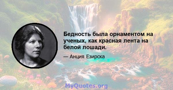 Бедность была орнаментом на ученых, как красная лента на белой лошади.