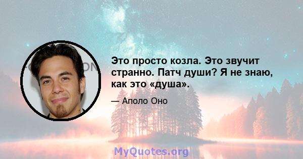 Это просто козла. Это звучит странно. Патч души? Я не знаю, как это «душа».