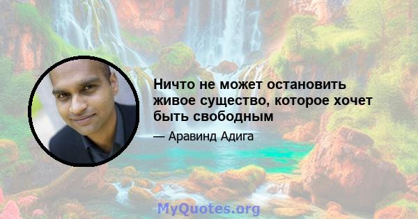 Ничто не может остановить живое существо, которое хочет быть свободным