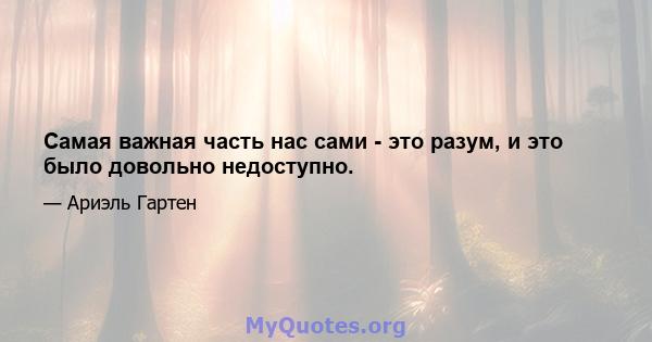 Самая важная часть нас сами - это разум, и это было довольно недоступно.