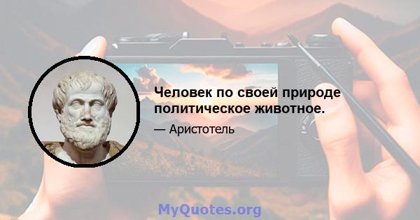 Человек по своей природе политическое животное.