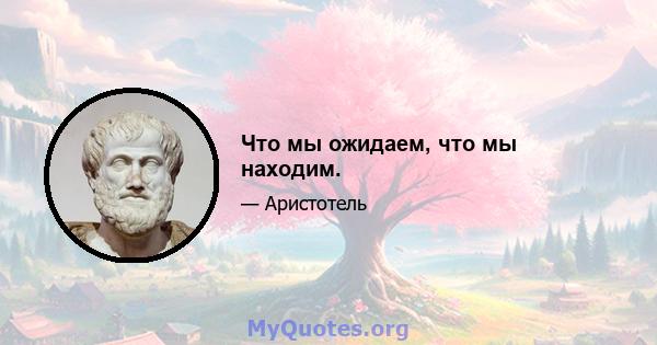 Что мы ожидаем, что мы находим.