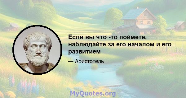 Если вы что -то поймете, наблюдайте за его началом и его развитием