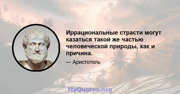 Иррациональные страсти могут казаться такой же частью человеческой природы, как и причина.