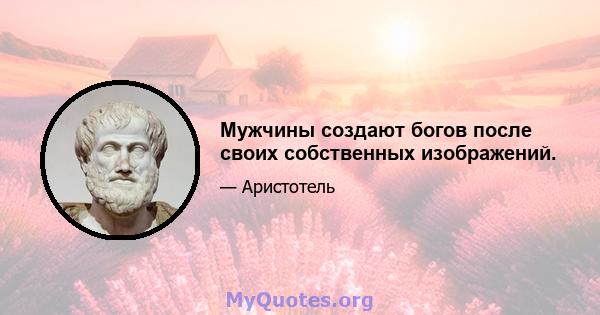 Мужчины создают богов после своих собственных изображений.