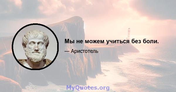 Мы не можем учиться без боли.