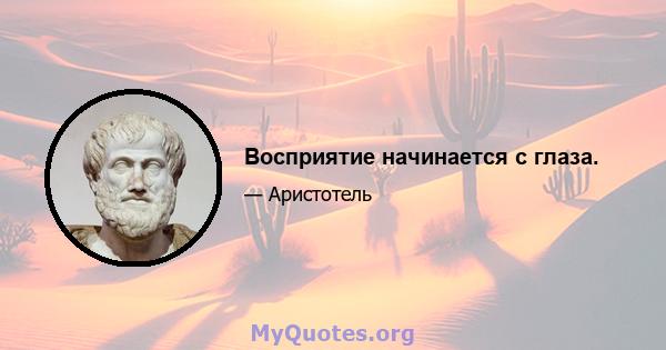 Восприятие начинается с глаза.