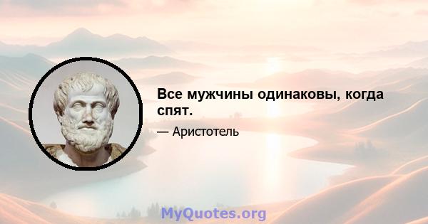 Все мужчины одинаковы, когда спят.