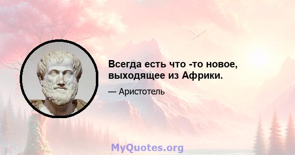 Всегда есть что -то новое, выходящее из Африки.