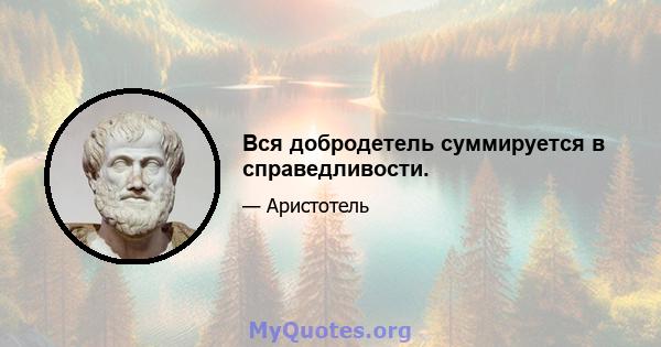 Вся добродетель суммируется в справедливости.