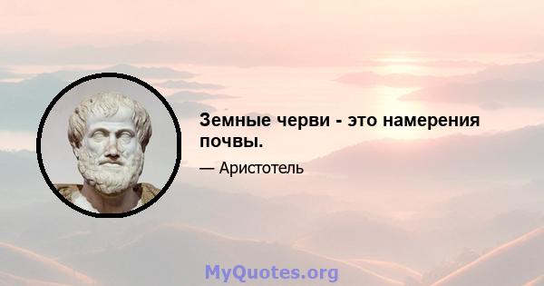 Земные черви - это намерения почвы.