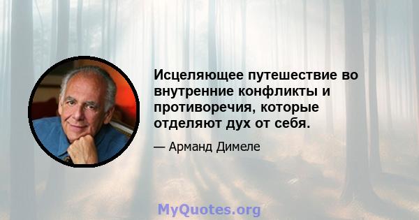 Исцеляющее путешествие во внутренние конфликты и противоречия, которые отделяют дух от себя.