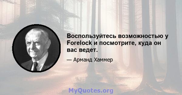 Воспользуйтесь возможностью у Forelock и посмотрите, куда он вас ведет.