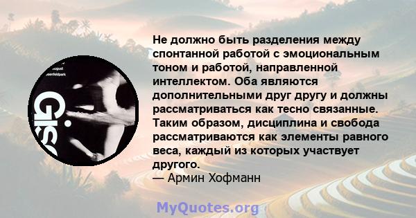 Не должно быть разделения между спонтанной работой с эмоциональным тоном и работой, направленной интеллектом. Оба являются дополнительными друг другу и должны рассматриваться как тесно связанные. Таким образом,