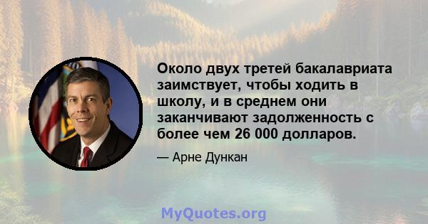 Около двух третей бакалавриата заимствует, чтобы ходить в школу, и в среднем они заканчивают задолженность с более чем 26 000 долларов.