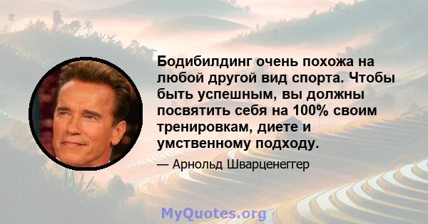 Бодибилдинг очень похожа на любой другой вид спорта. Чтобы быть успешным, вы должны посвятить себя на 100% своим тренировкам, диете и умственному подходу.