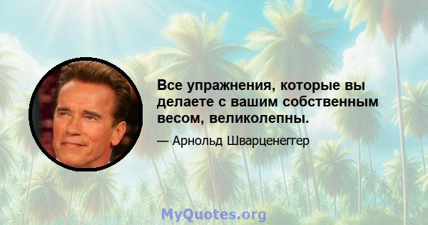 Все упражнения, которые вы делаете с вашим собственным весом, великолепны.