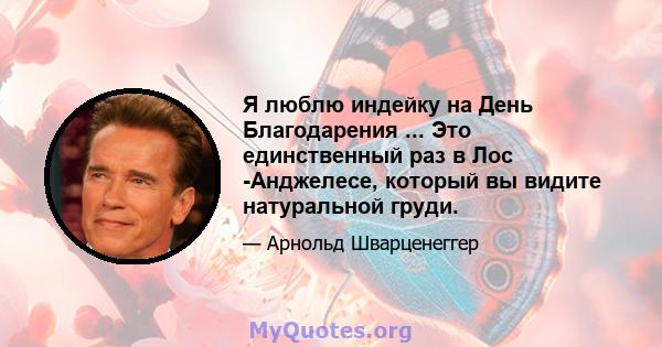 Я люблю индейку на День Благодарения ... Это единственный раз в Лос -Анджелесе, который вы видите натуральной груди.