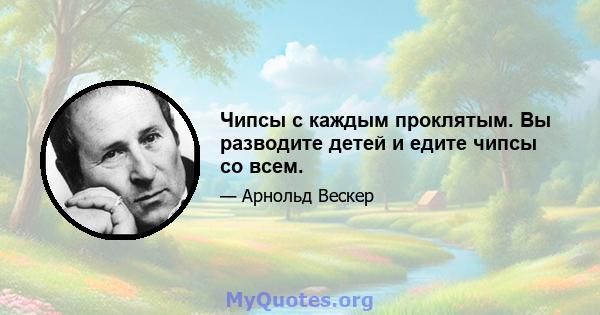 Чипсы с каждым проклятым. Вы разводите детей и едите чипсы со всем.