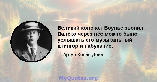 Великий колокол Боулье звонил. Далеко через лес можно было услышать его музыкальный клингор и набухание.