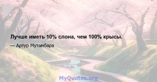 Лучше иметь 10% слона, чем 100% крысы.