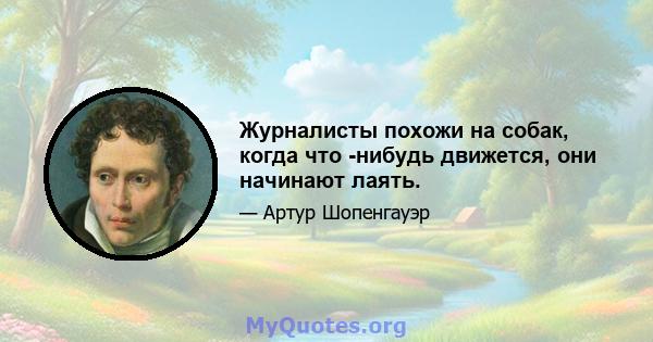 Журналисты похожи на собак, когда что -нибудь движется, они начинают лаять.