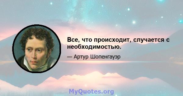 Все, что происходит, случается с необходимостью.