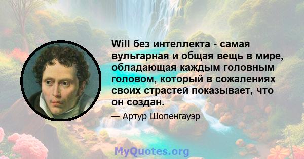 Will без интеллекта - самая вульгарная и общая вещь в мире, обладающая каждым головным головом, который в сожалениях своих страстей показывает, что он создан.